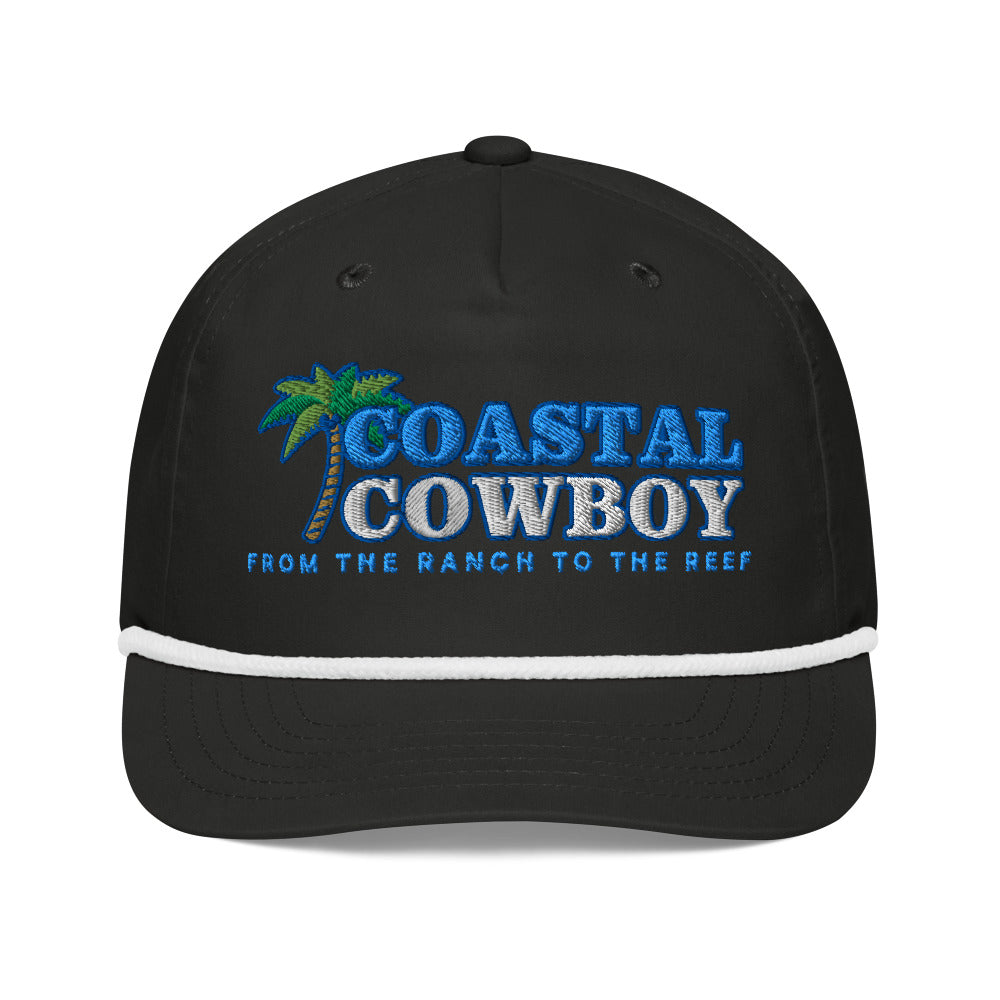 Coastal Cowboy Rope Cap - Black/White