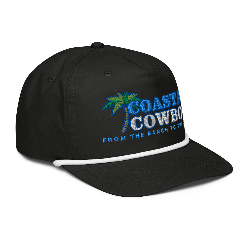Coastal Cowboy Rope Cap - Black/White