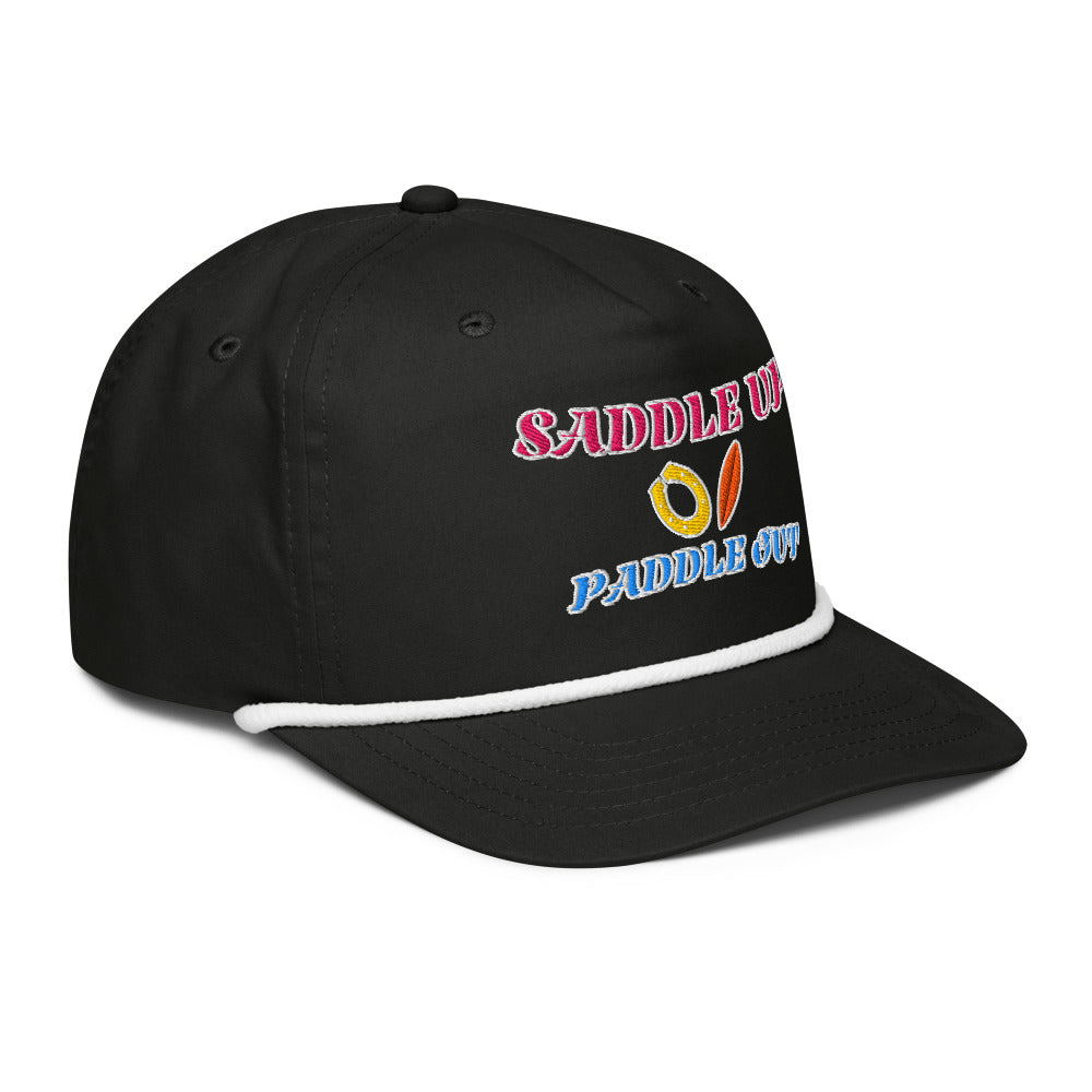Saddle Up Rope Cap - Black/White
