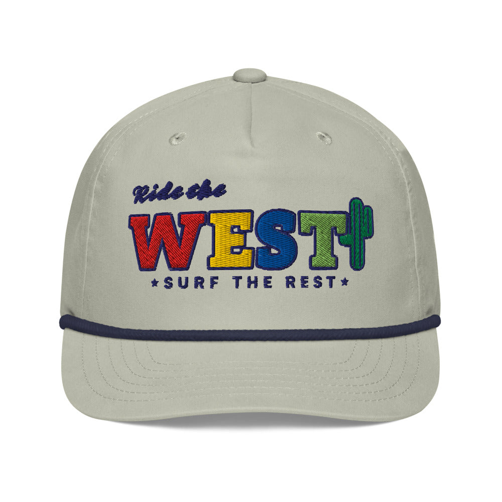 Ride the West Rope Cap - Lt Gray/Navy