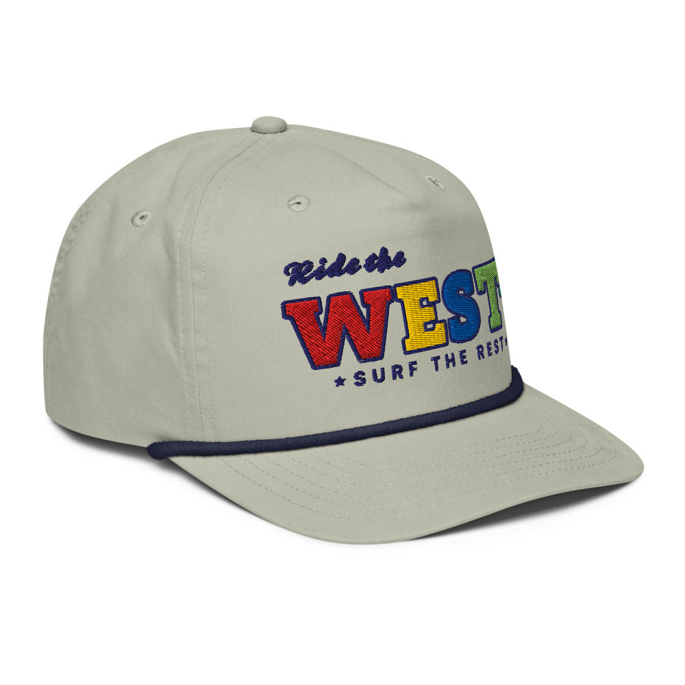 Ride the West Rope Cap - Lt Gray/Navy