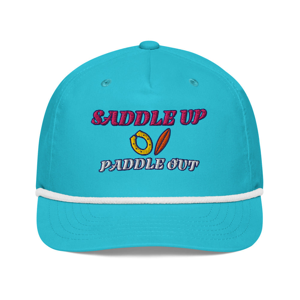 Saddle Up Rope Cap - Turquoise/White