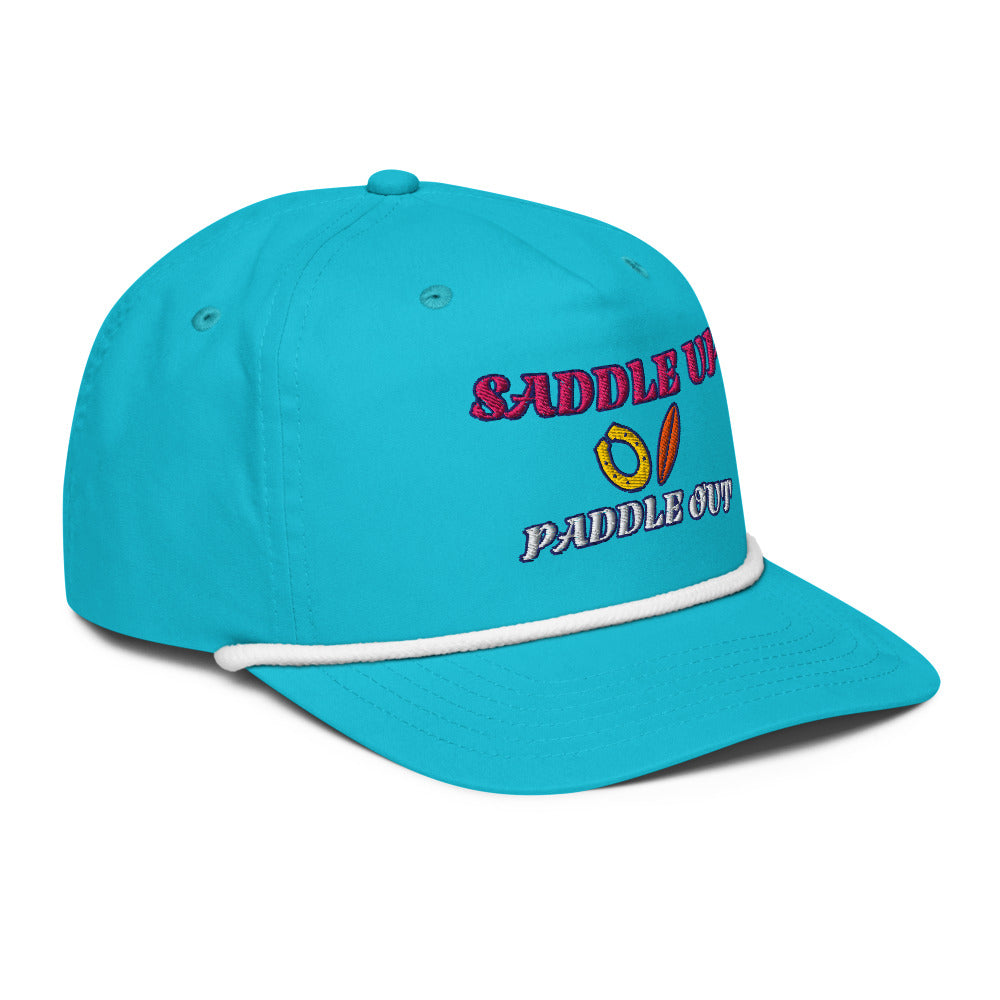 Saddle Up Rope Cap - Turquoise/White