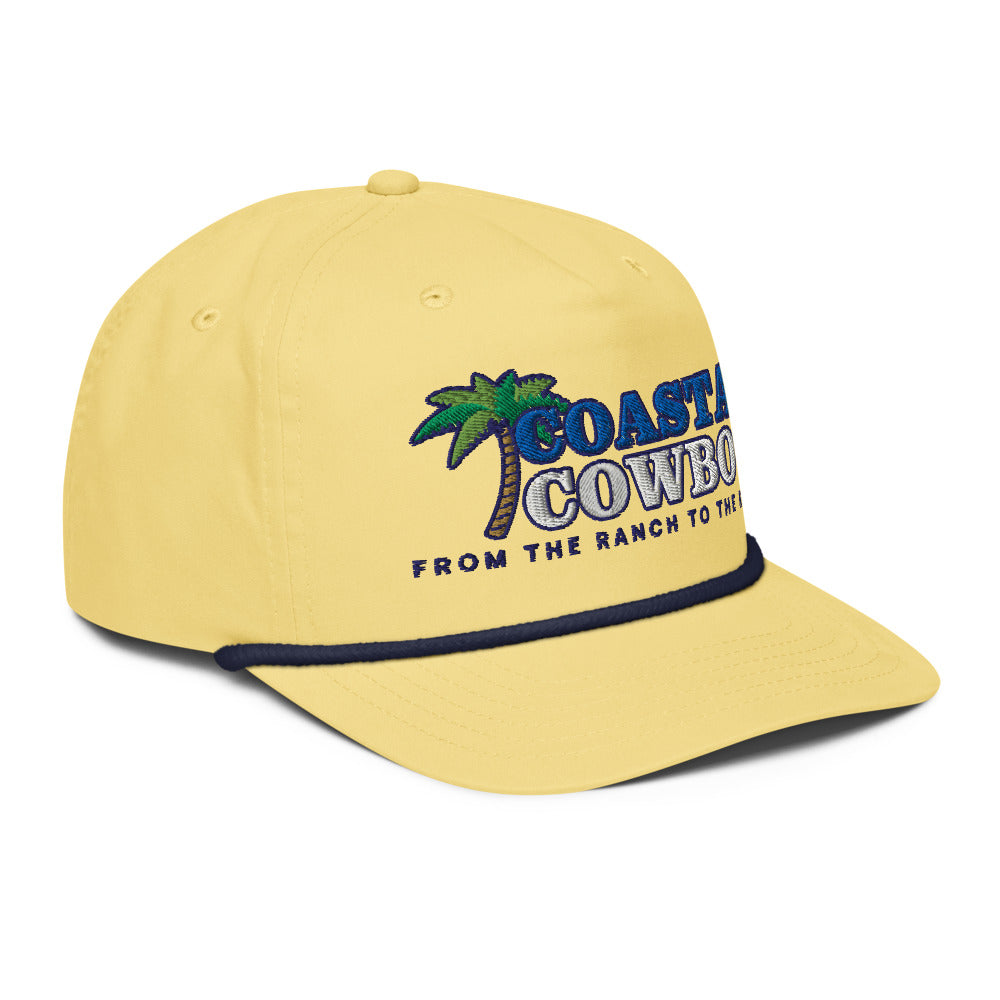 Coastal Cowboy Rope Cap - Yellow/Navy