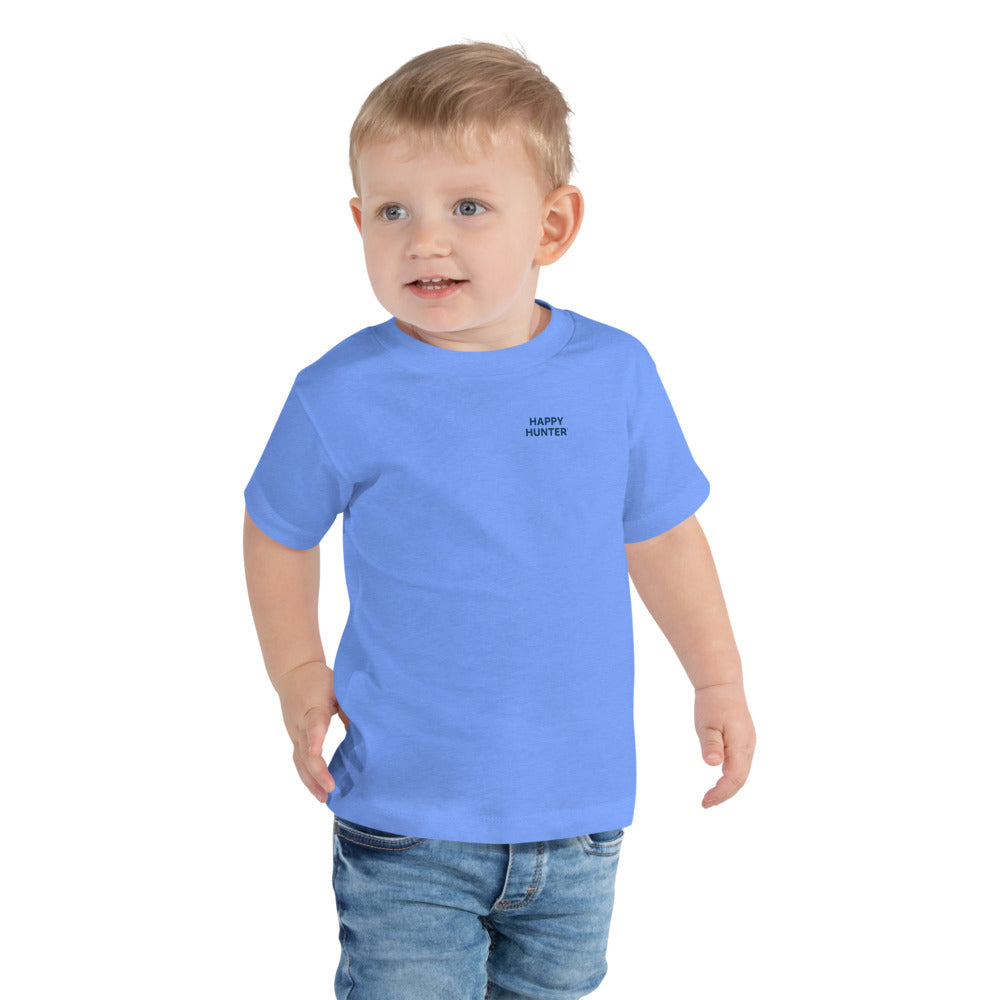 Repeating Rider Toddler Tee - Heather Columbia Blue - on a toddler