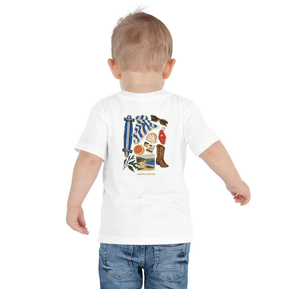 Beach Day Toddler Tee - White - on a toddler