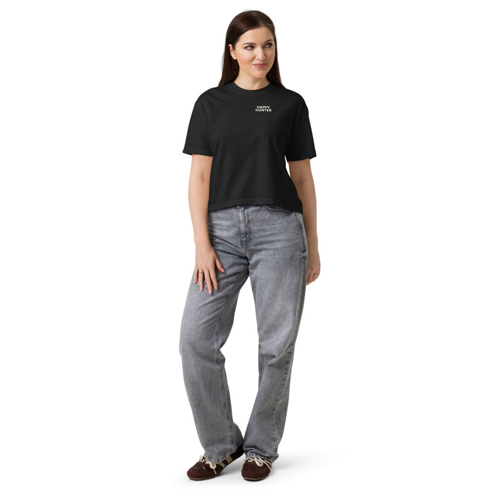 Happy Hunter Women's Boxy Tee - Black - hover