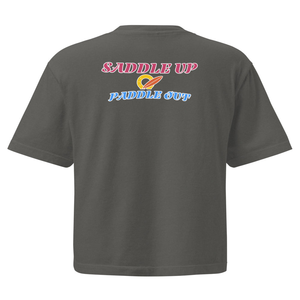 Saddle Up Women's Boxy Tee - Pepper
