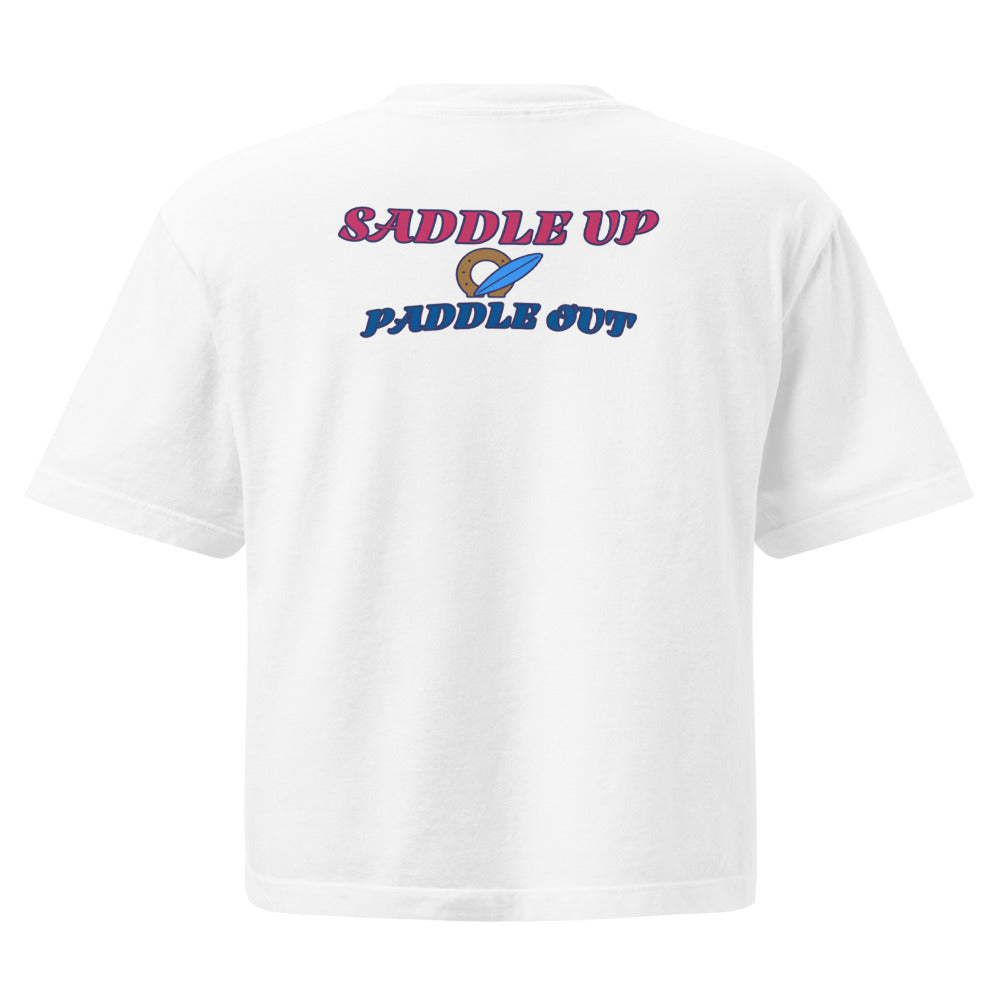 Saddle Up Women's Boxy Tee - White